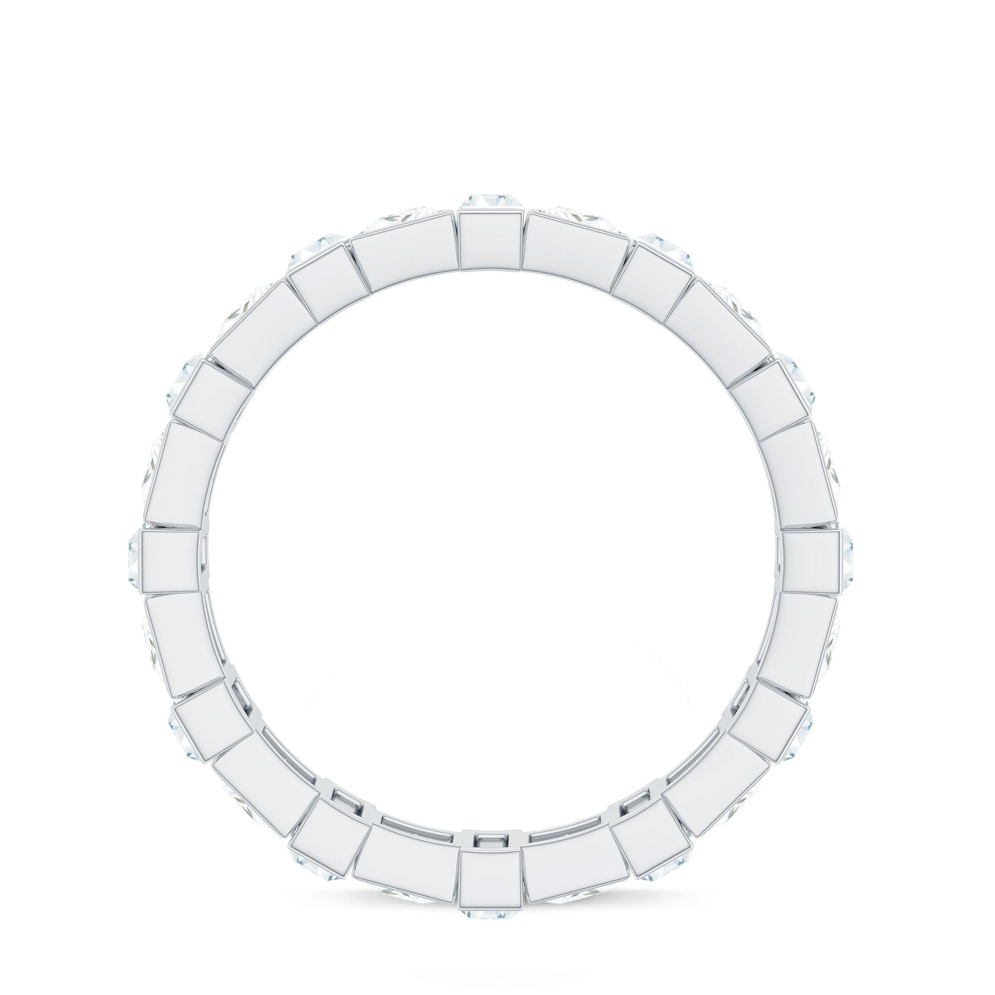 Princess and Baguette Cut Zircon Alternate Eternity Ring
