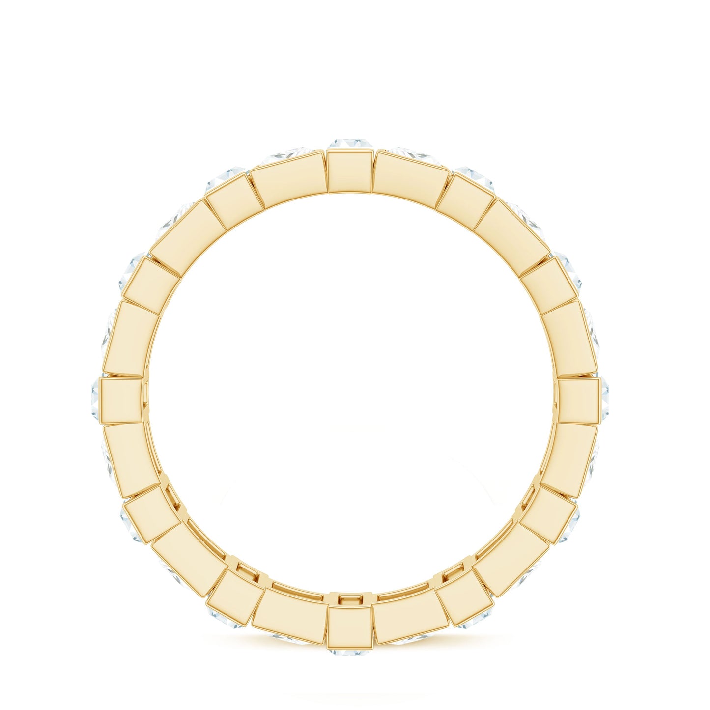 Princess and Baguette Cut Zircon Alternate Eternity Ring