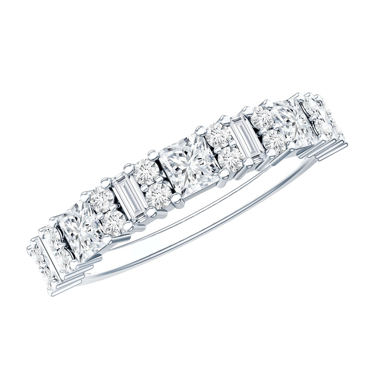 Designer Cubic Zirconia Half Eternity Band Ring