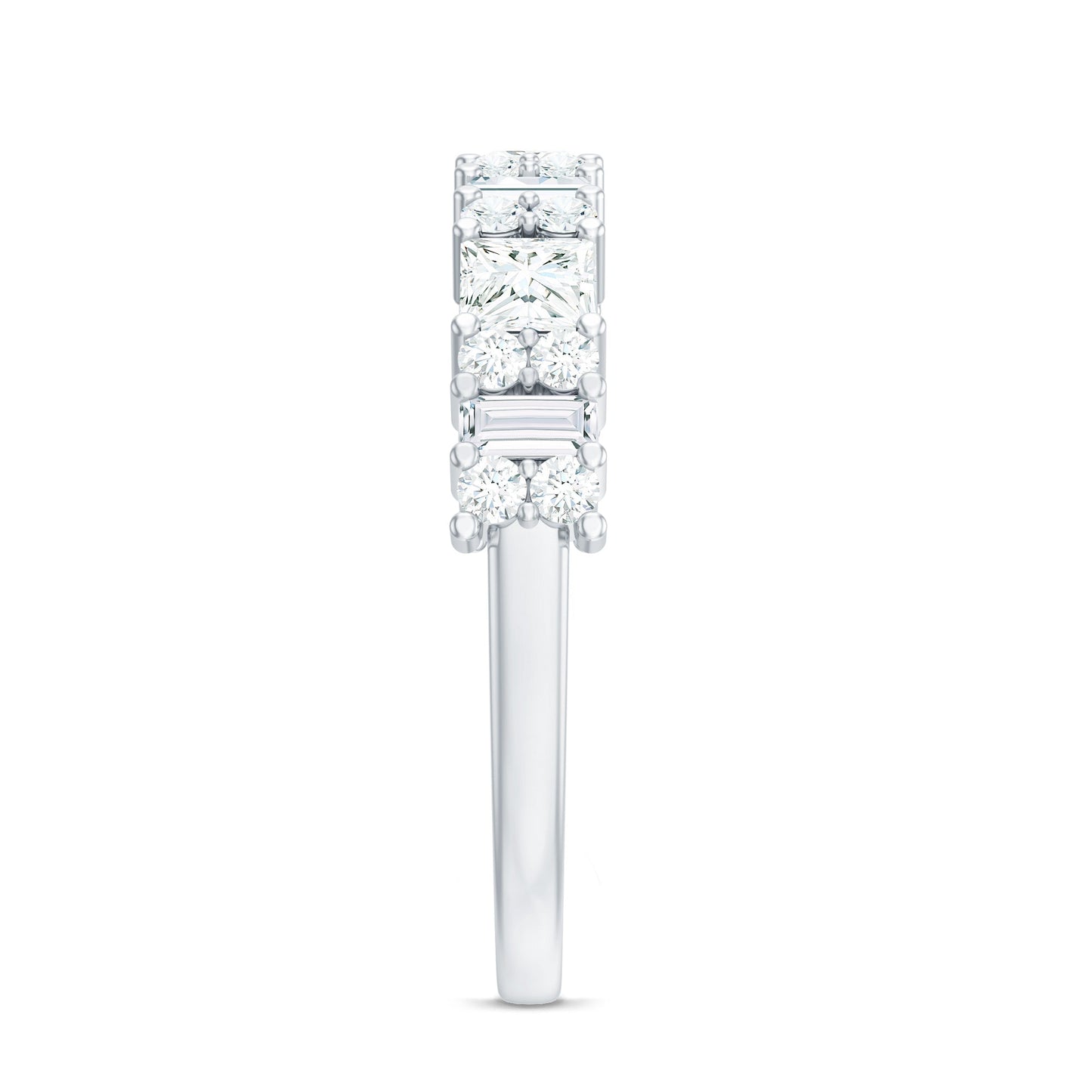 Certified Moissanite Half Eternity Wedding Band for Women