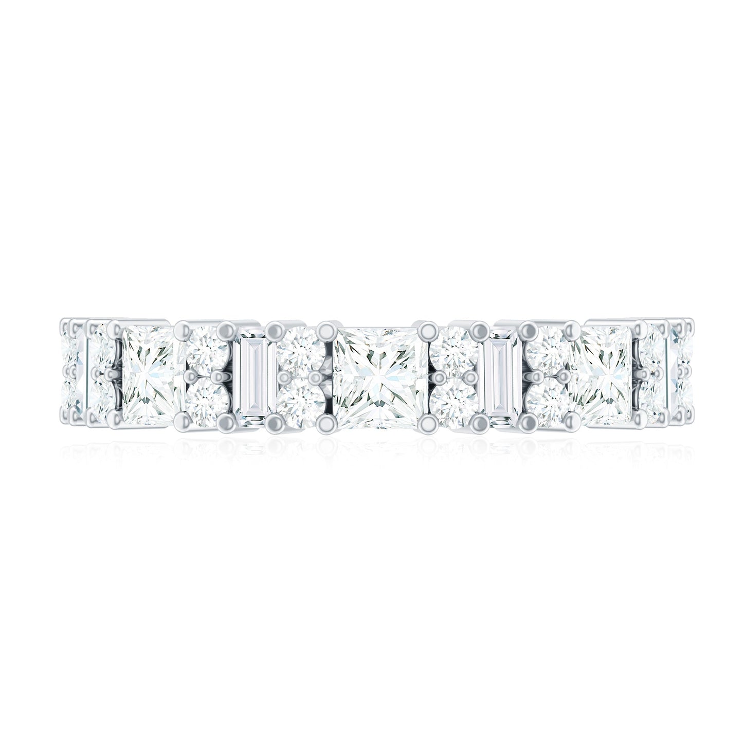 Certified Moissanite Half Eternity Wedding Band for Women