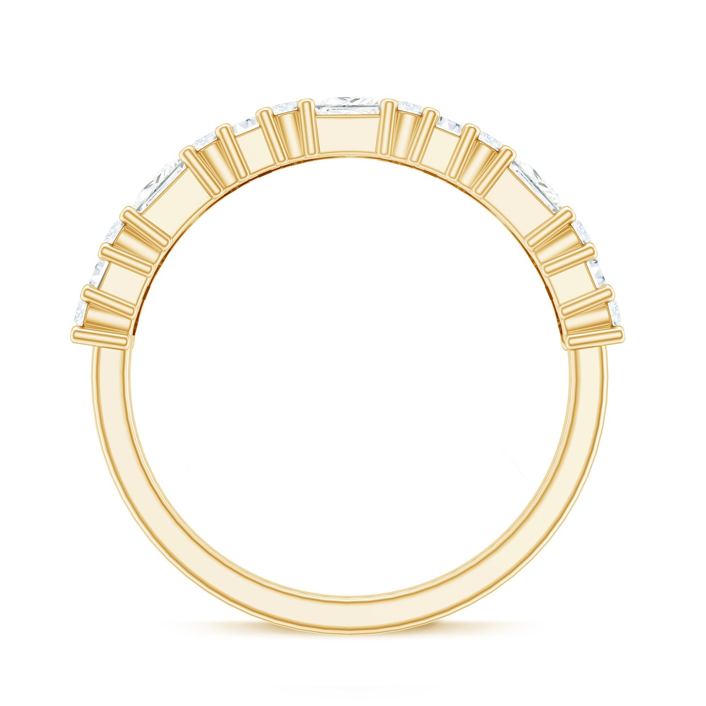 Certified Moissanite Half Eternity Wedding Band for Women