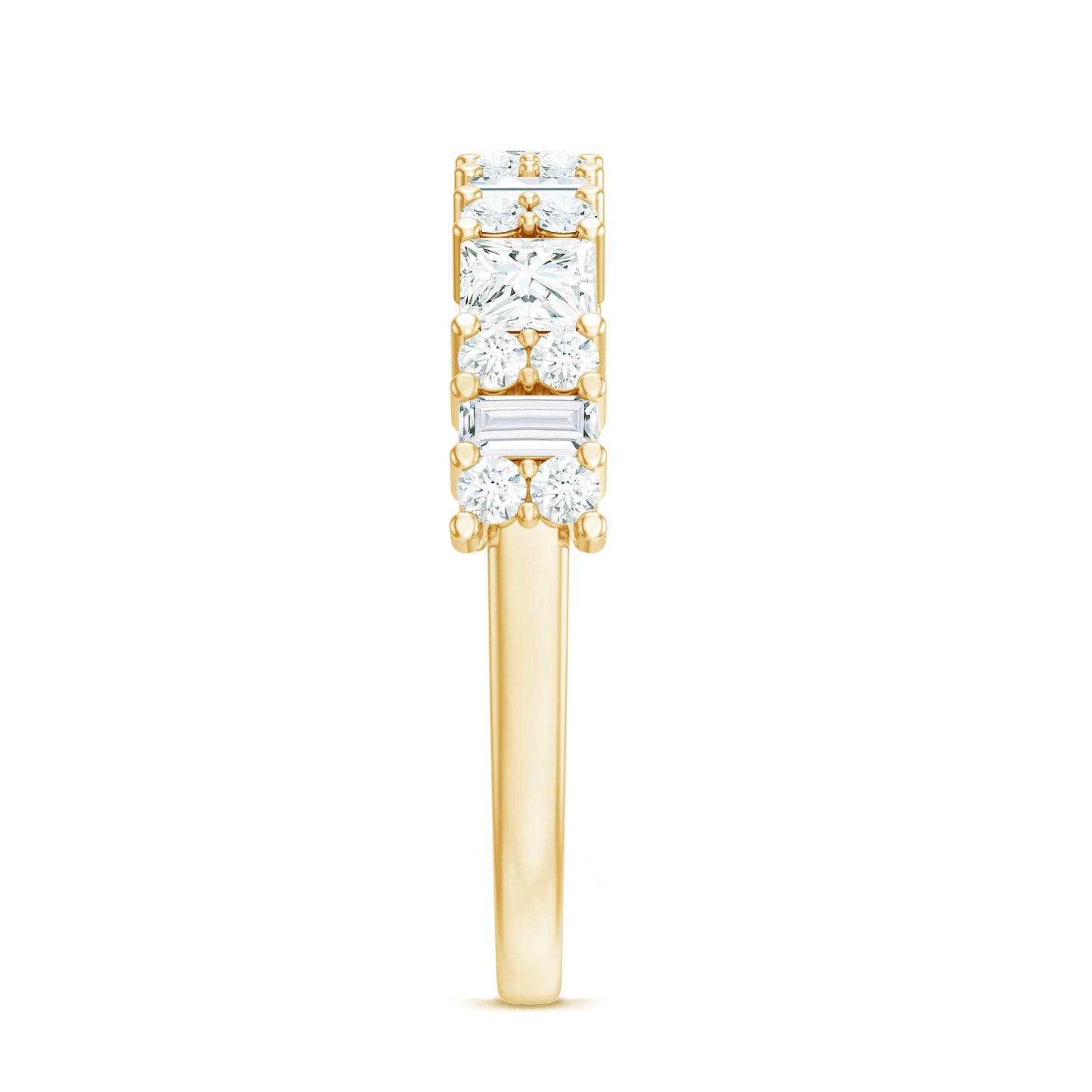 Certified Moissanite Half Eternity Wedding Band for Women