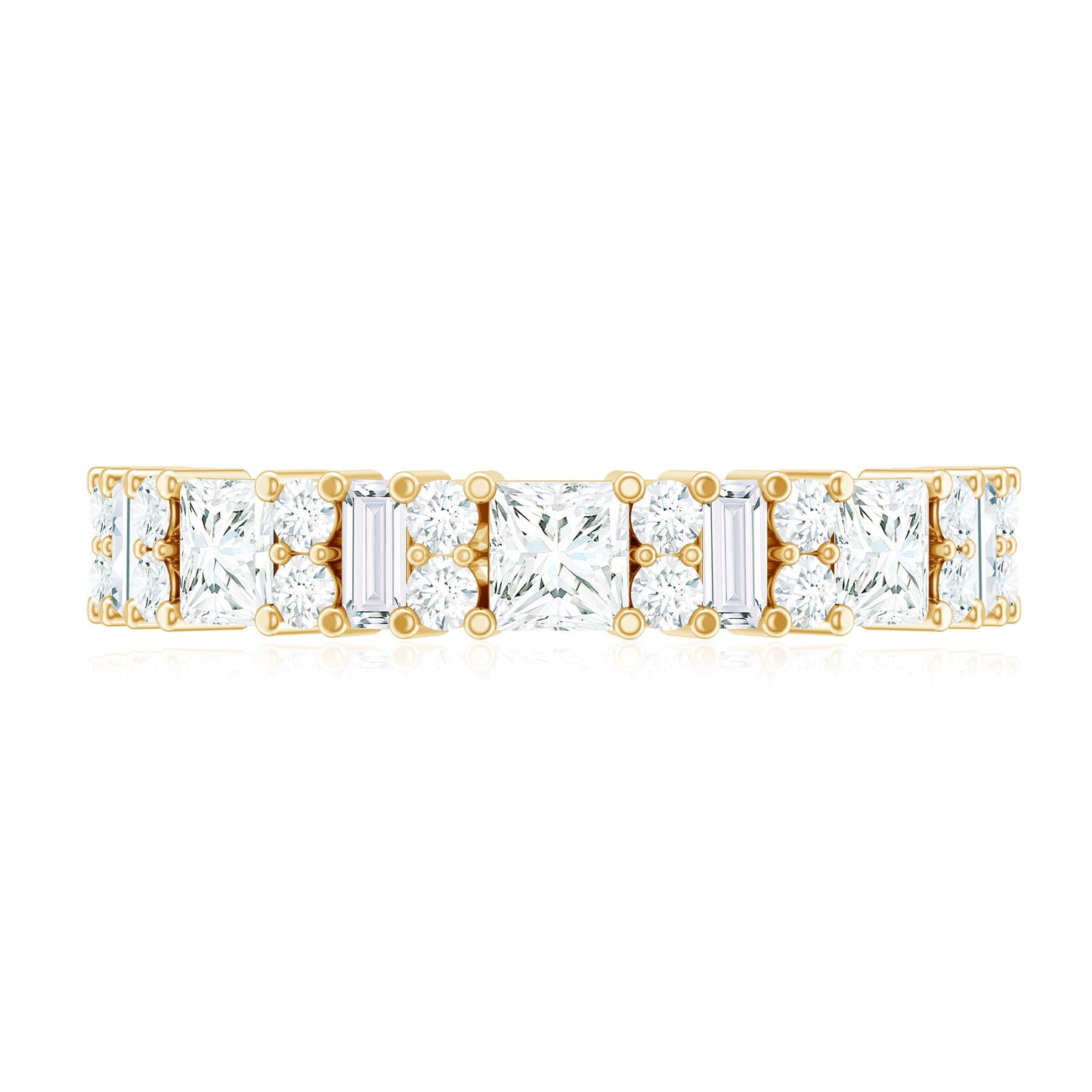 Certified Moissanite Half Eternity Wedding Band for Women