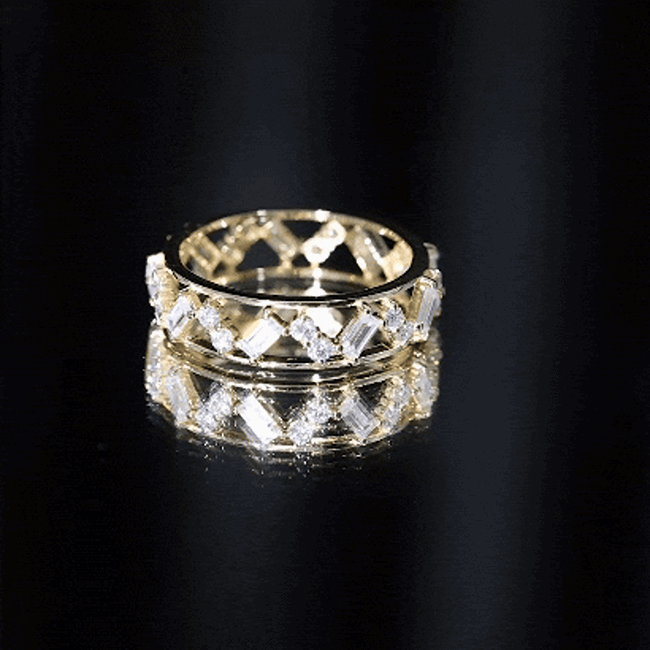 Certified Moissanite Zig Zag Eternity Band for Women