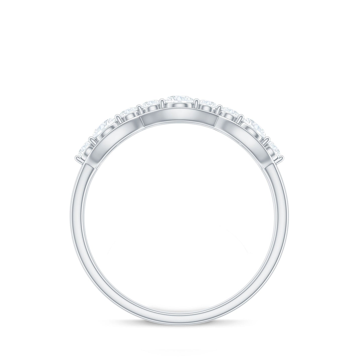 Round Cut Cubic Zirconia Anniversary Ring for Women