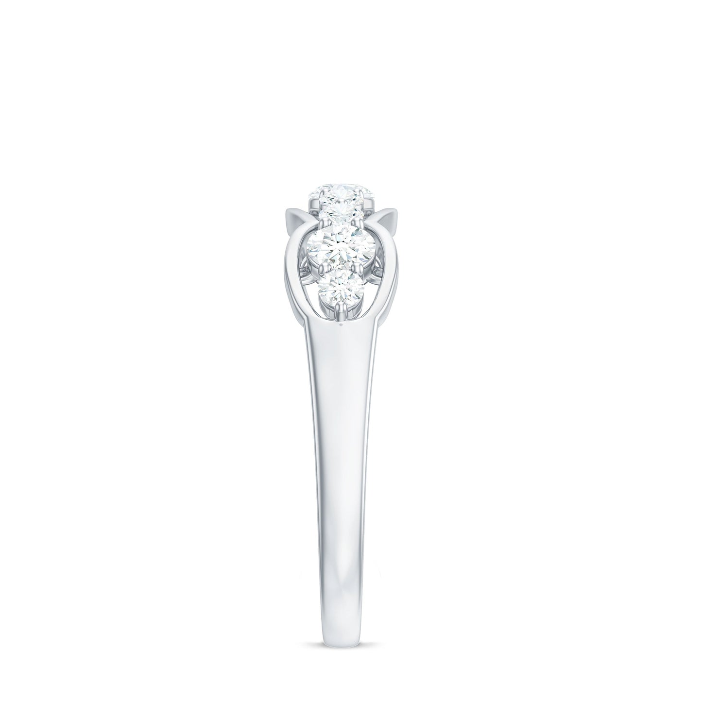 Round Cut Cubic Zirconia Anniversary Ring for Women