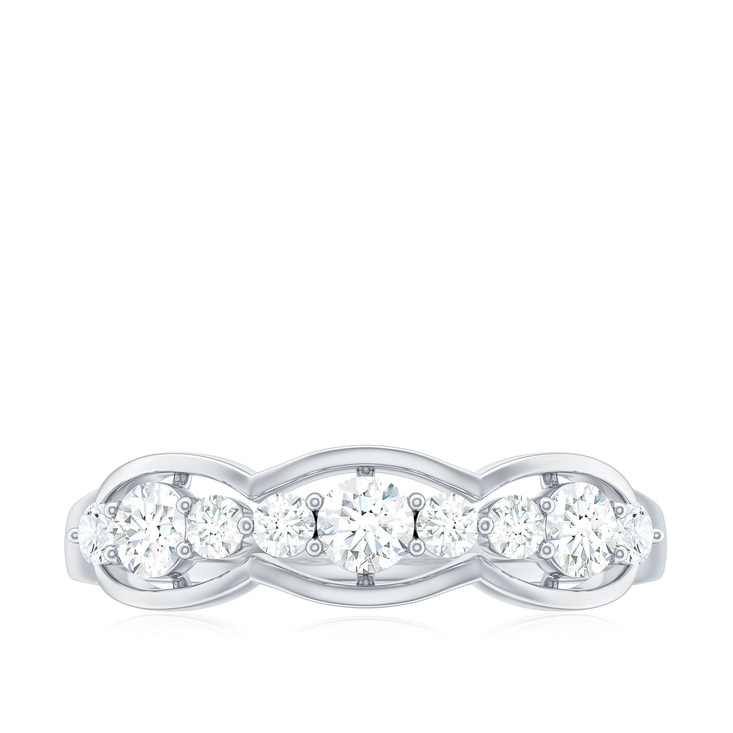 Round Cut Cubic Zirconia Anniversary Ring for Women