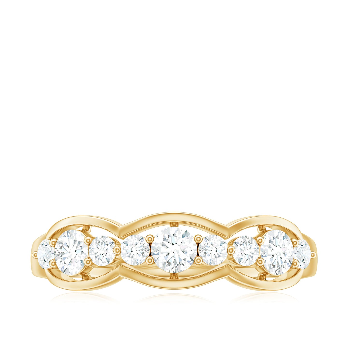 Round Cut Cubic Zirconia Anniversary Ring for Women