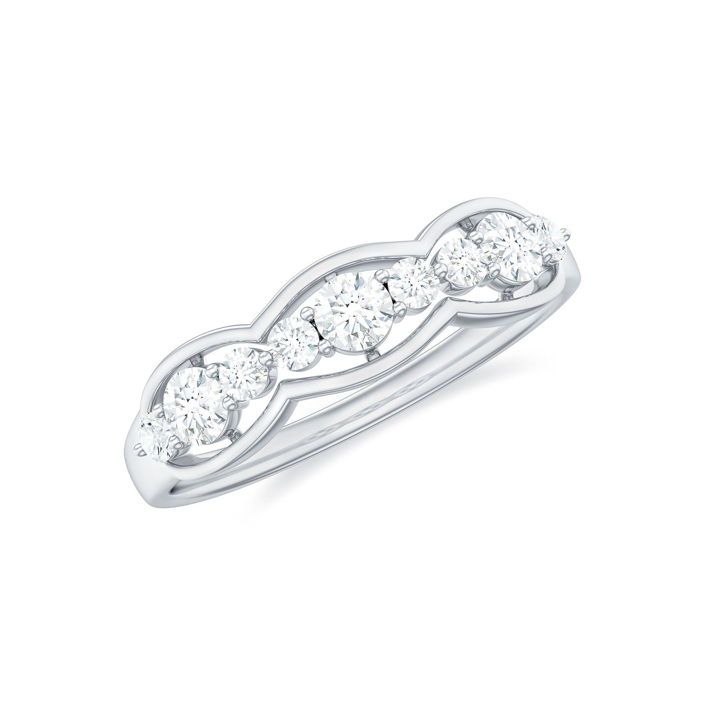 Certified Moissanite Wedding Anniversary Ring for Women