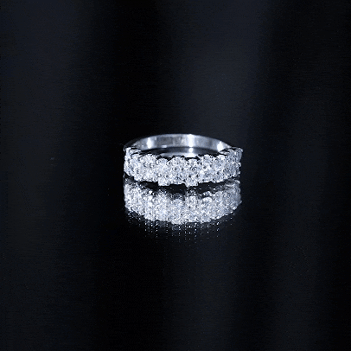 1.50 CT Round Cubic Zirconia Cluster Half Eternity Ring