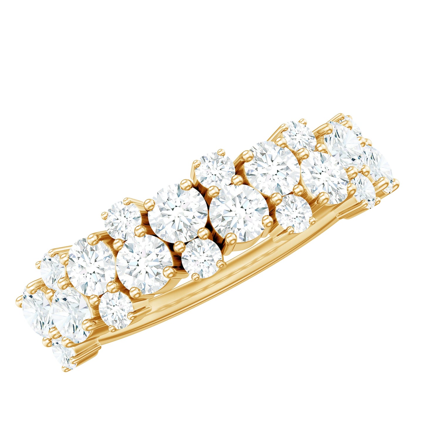 1.50 CT Round Cubic Zirconia Cluster Half Eternity Ring