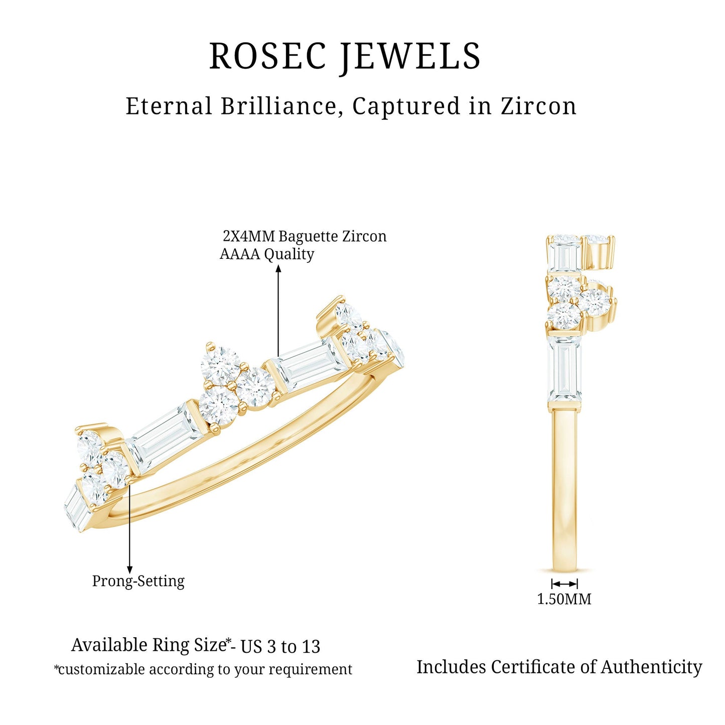 1 CT Cubic Zirconia Minimal Wedding Band Ring