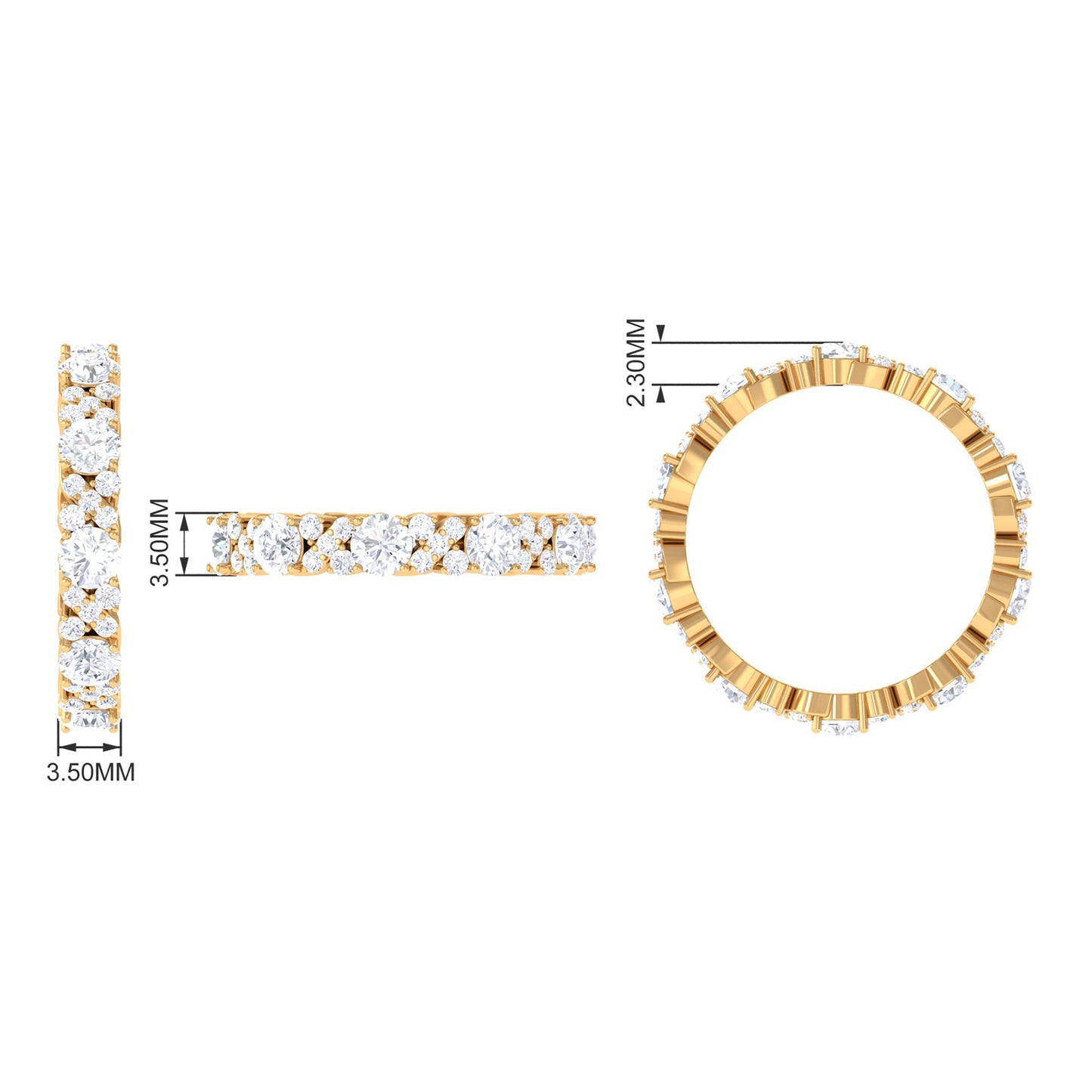 1 CT Elegant Cubic Zirconia Eternity Ring