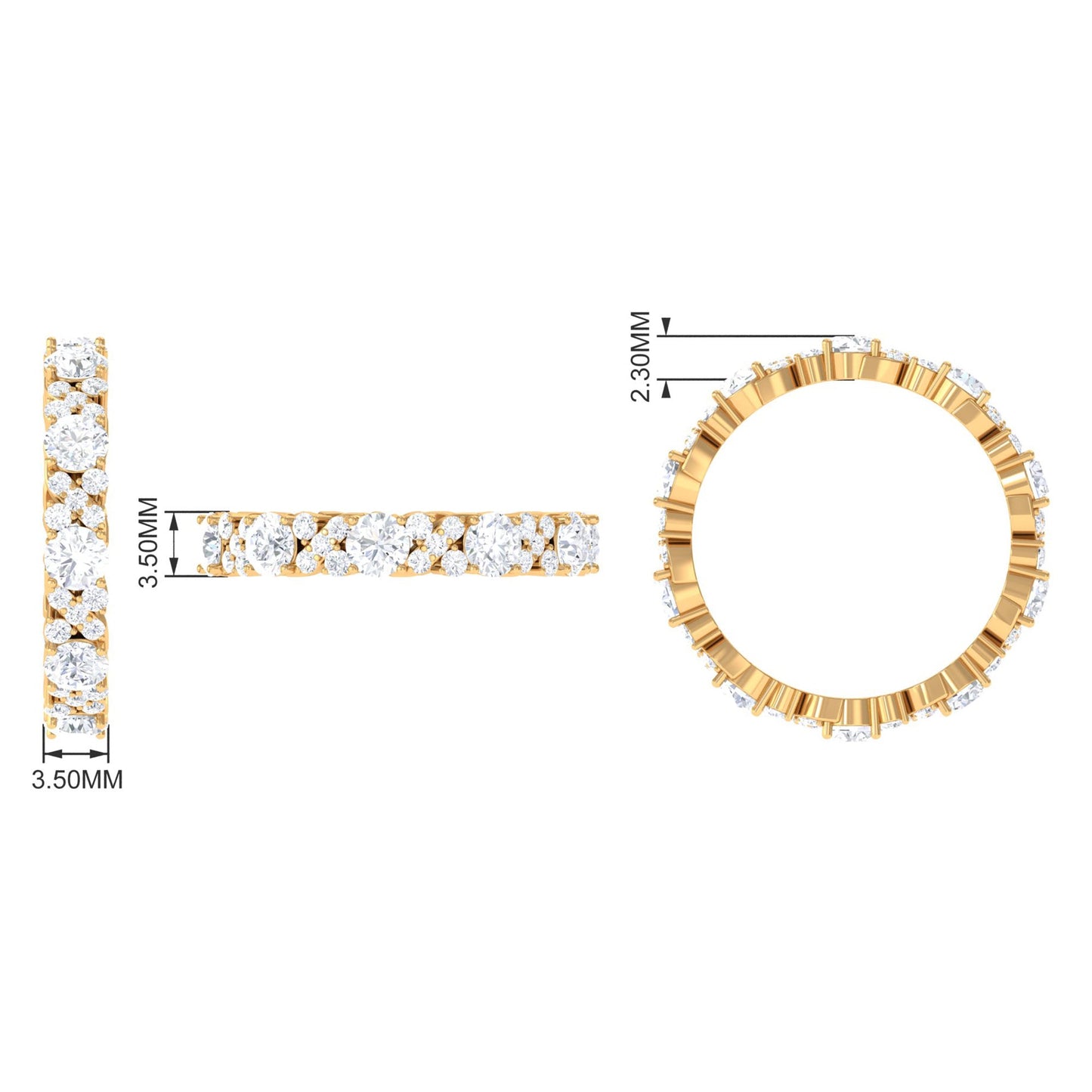 1 CT Elegant Cubic Zirconia Eternity Ring