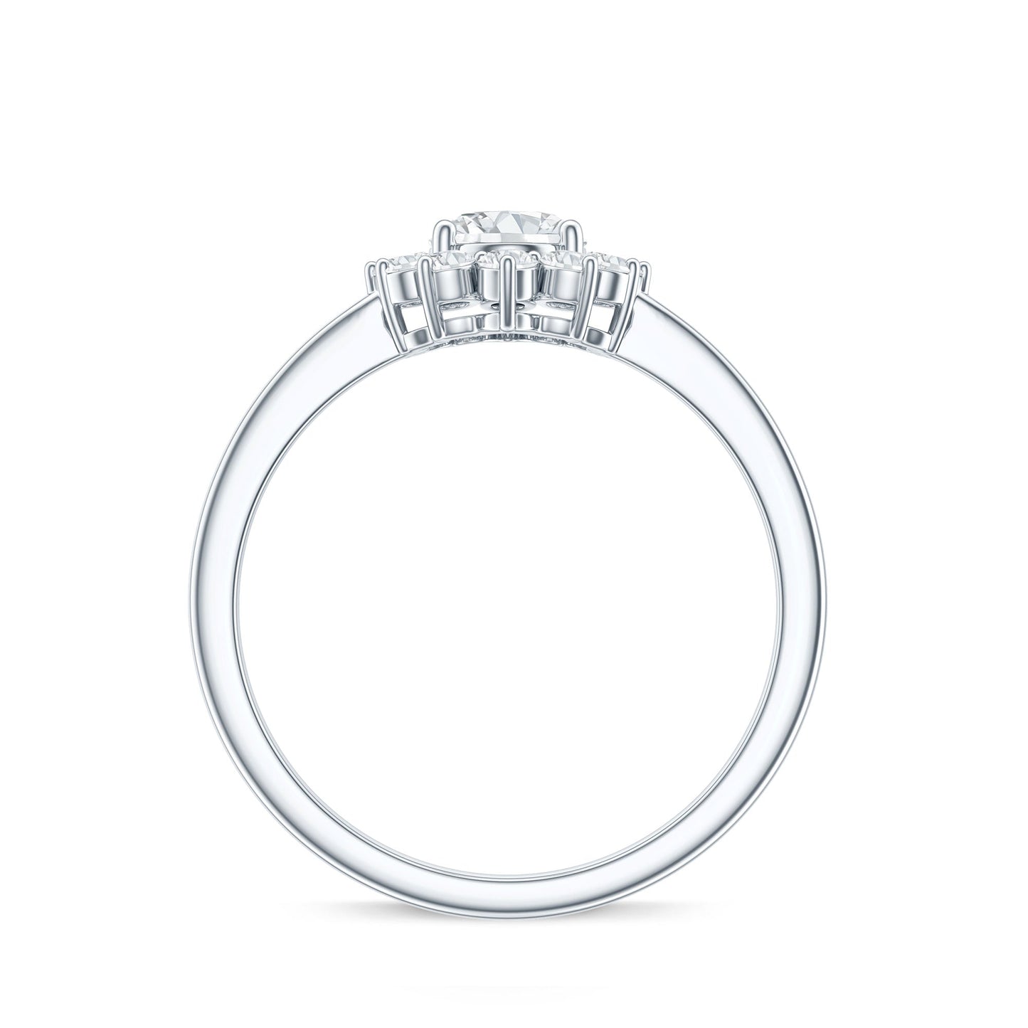 2 CT Princess Diana Inspired Oval Cut Zircon Halo Engagement Ring