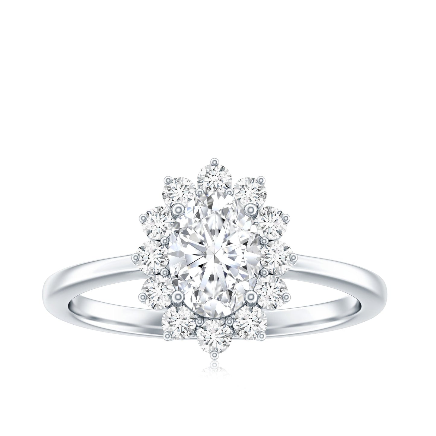 2 CT Princess Diana Inspired Oval Cut Zircon Halo Engagement Ring