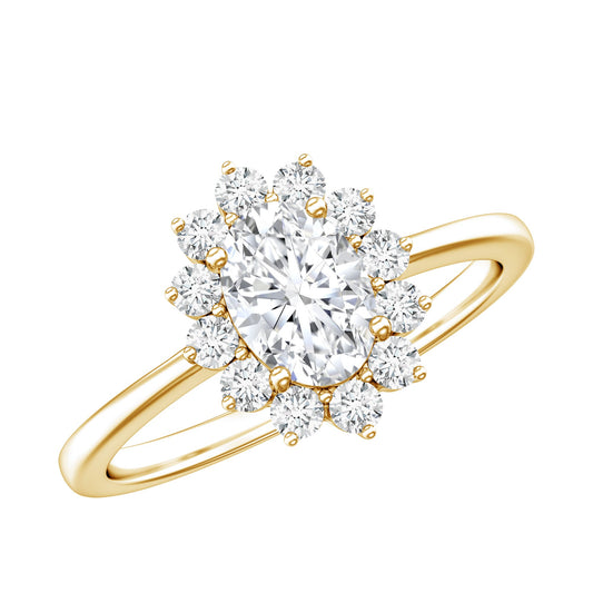2 CT Princess Diana Inspired Oval Cut Zircon Halo Engagement Ring