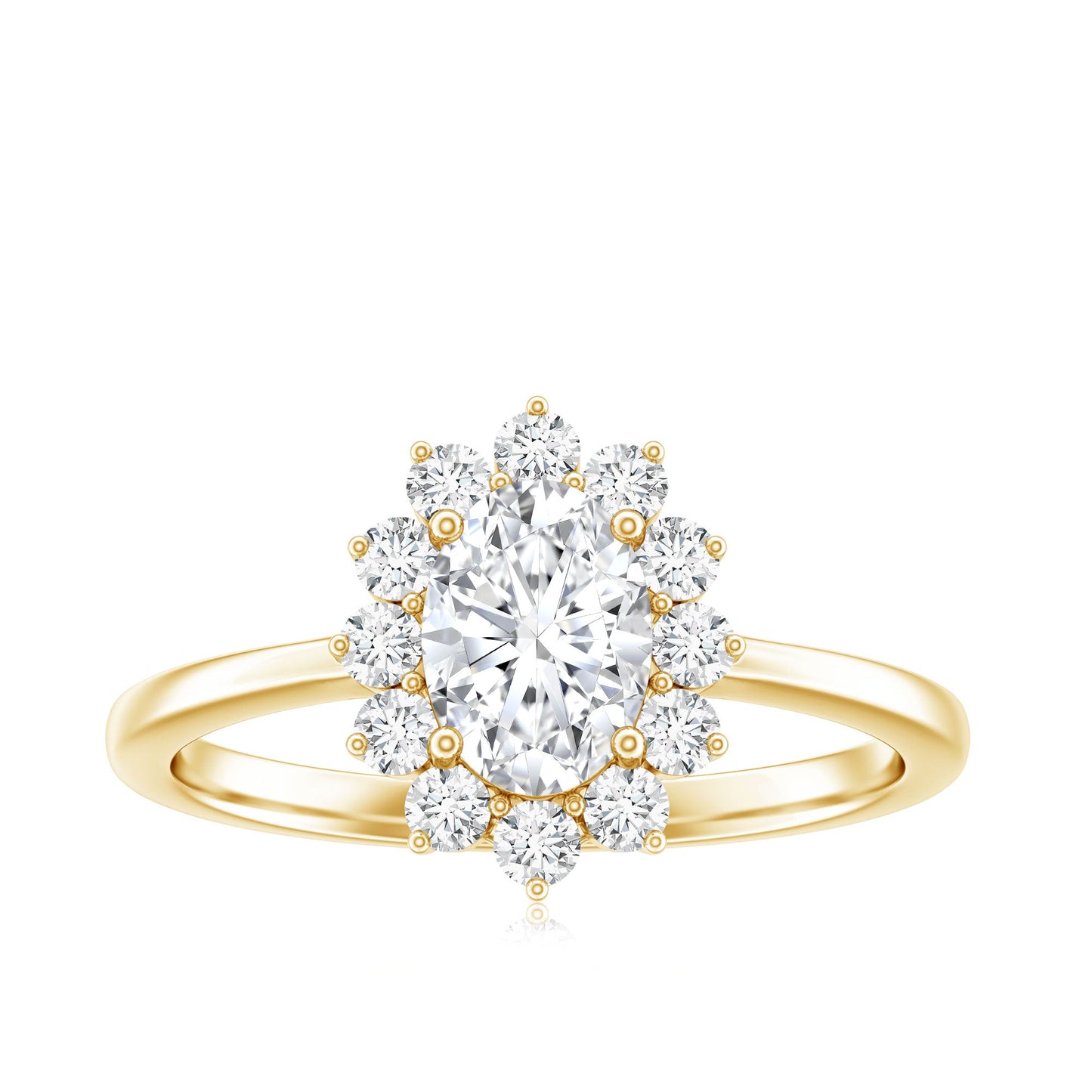 2 CT Princess Diana Inspired Oval Cut Zircon Halo Engagement Ring