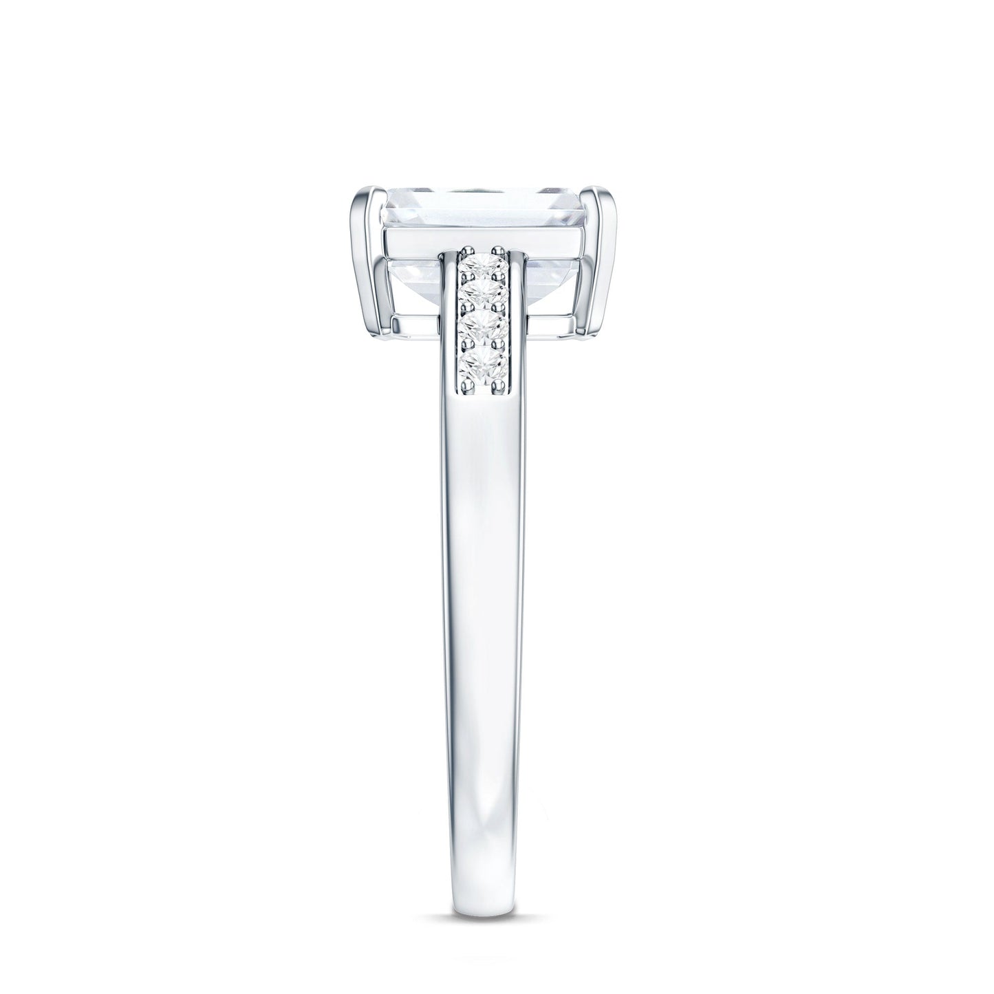 1.8 Carat Emerald Cut Cubic Zirconia Solitaire Engagement Ring