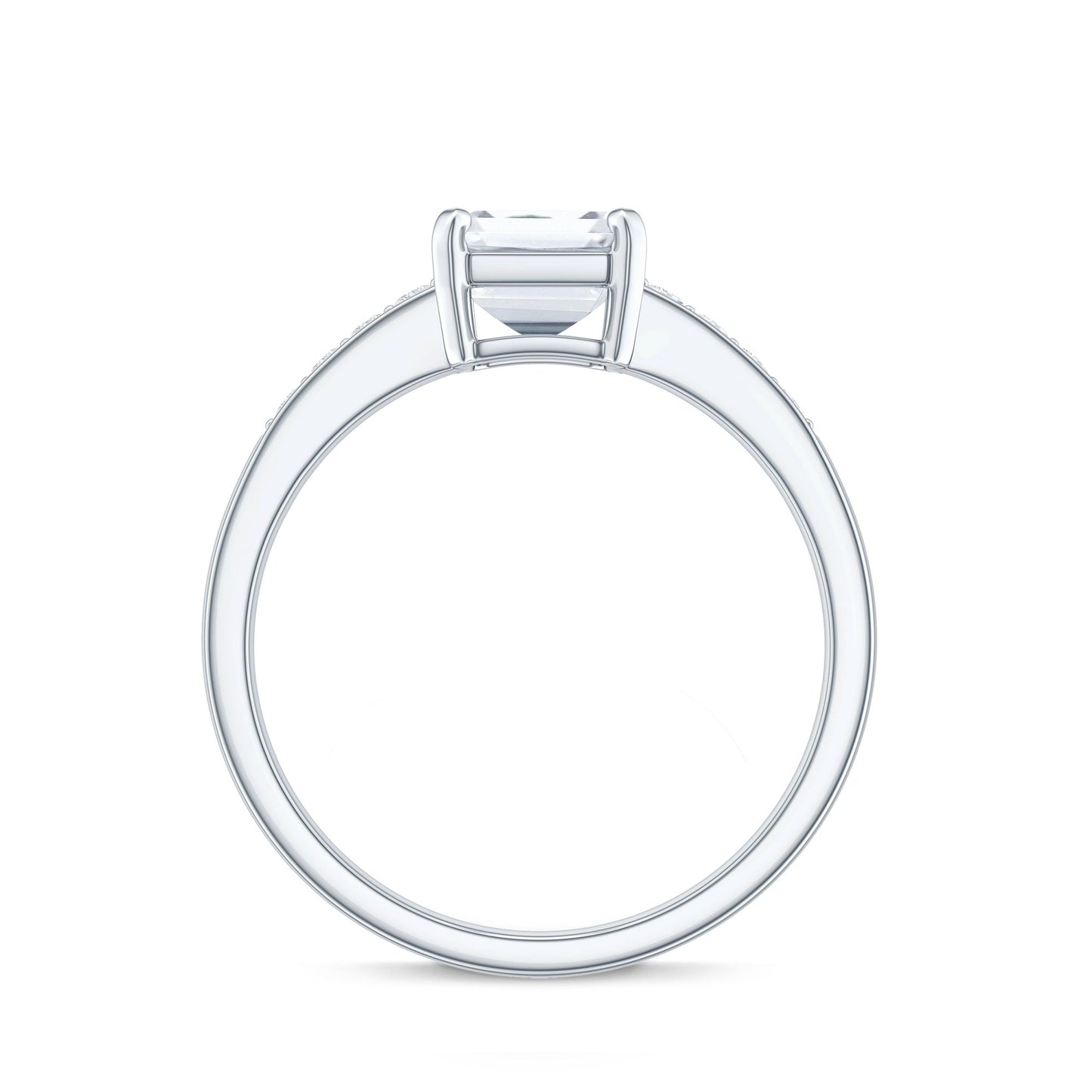 1.8 Carat Emerald Cut Cubic Zirconia Solitaire Engagement Ring