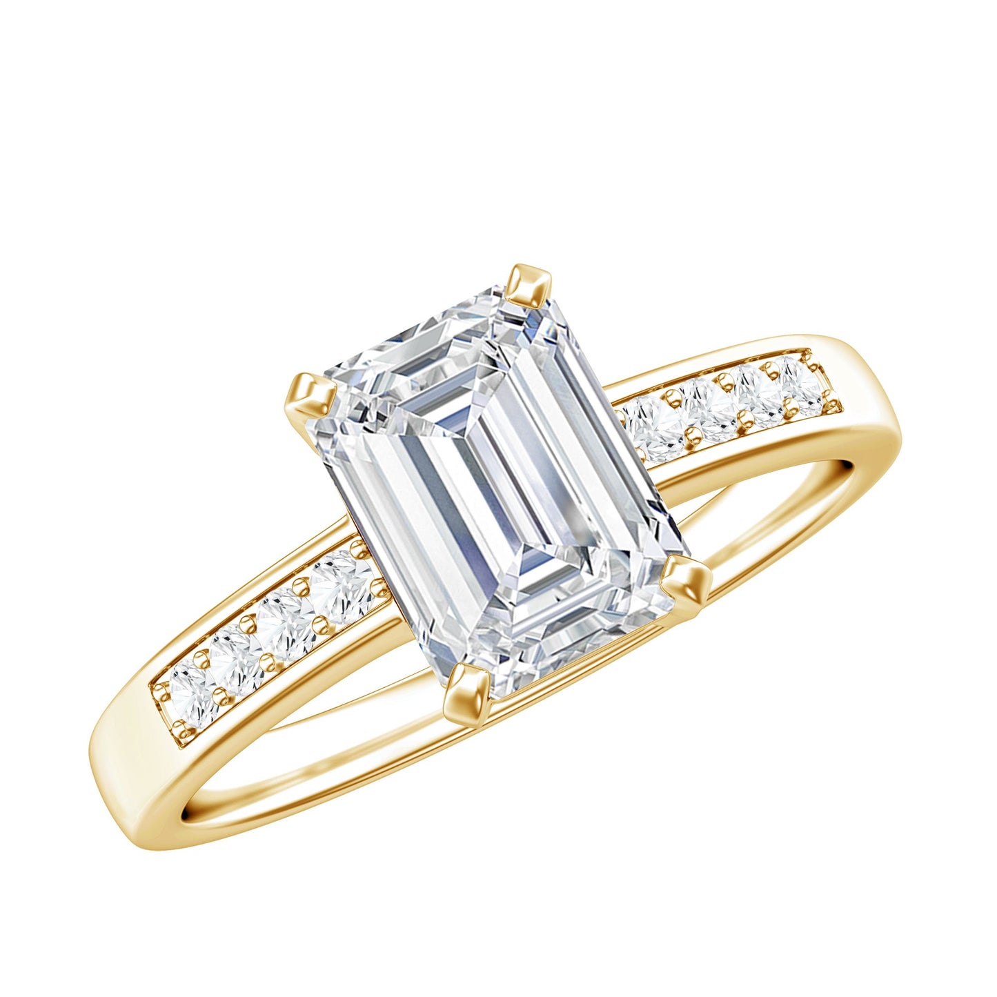 1.8 Carat Emerald Cut Cubic Zirconia Solitaire Engagement Ring