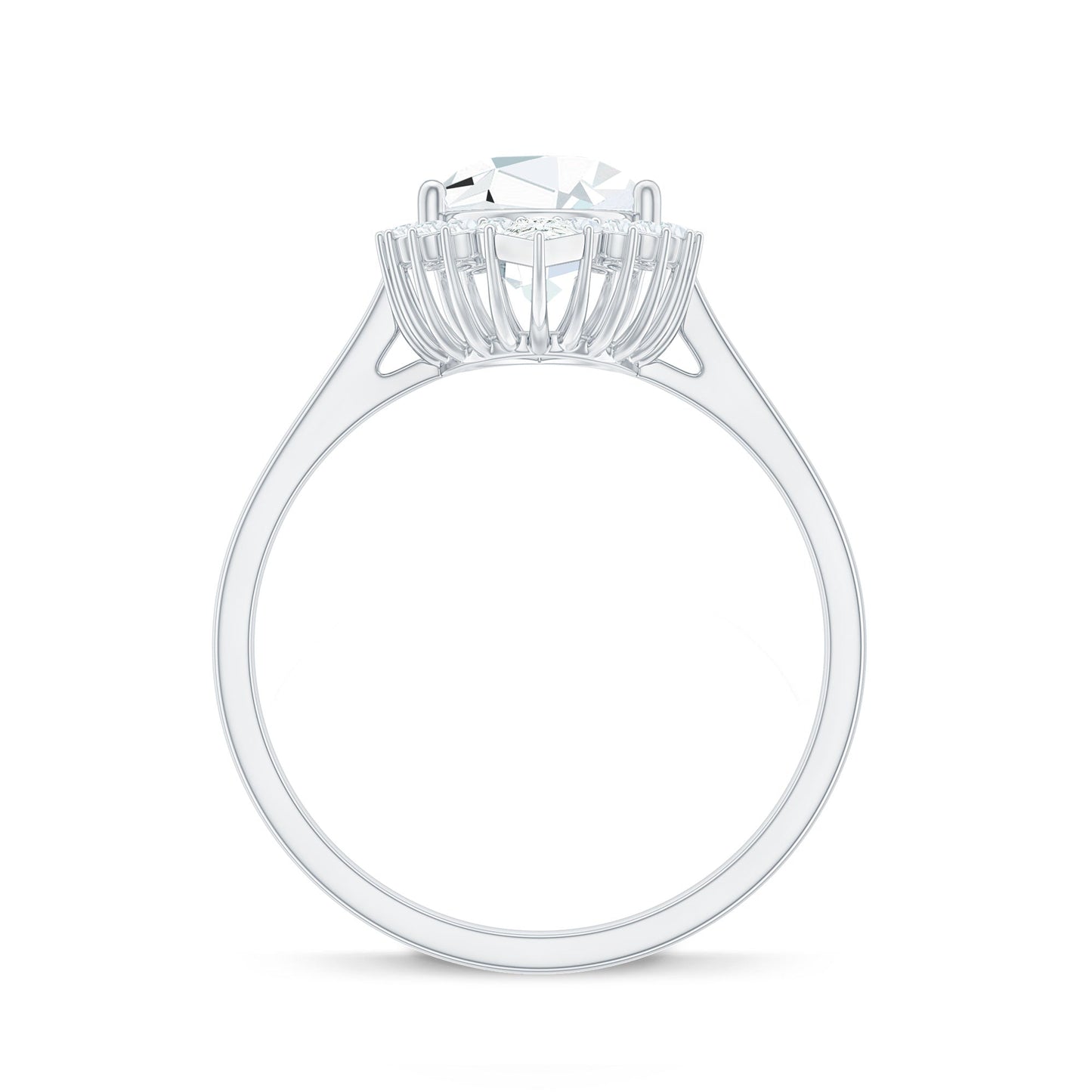 2.75 CT Pear Cut Zircon Cocktail Engagement Ring with Halo