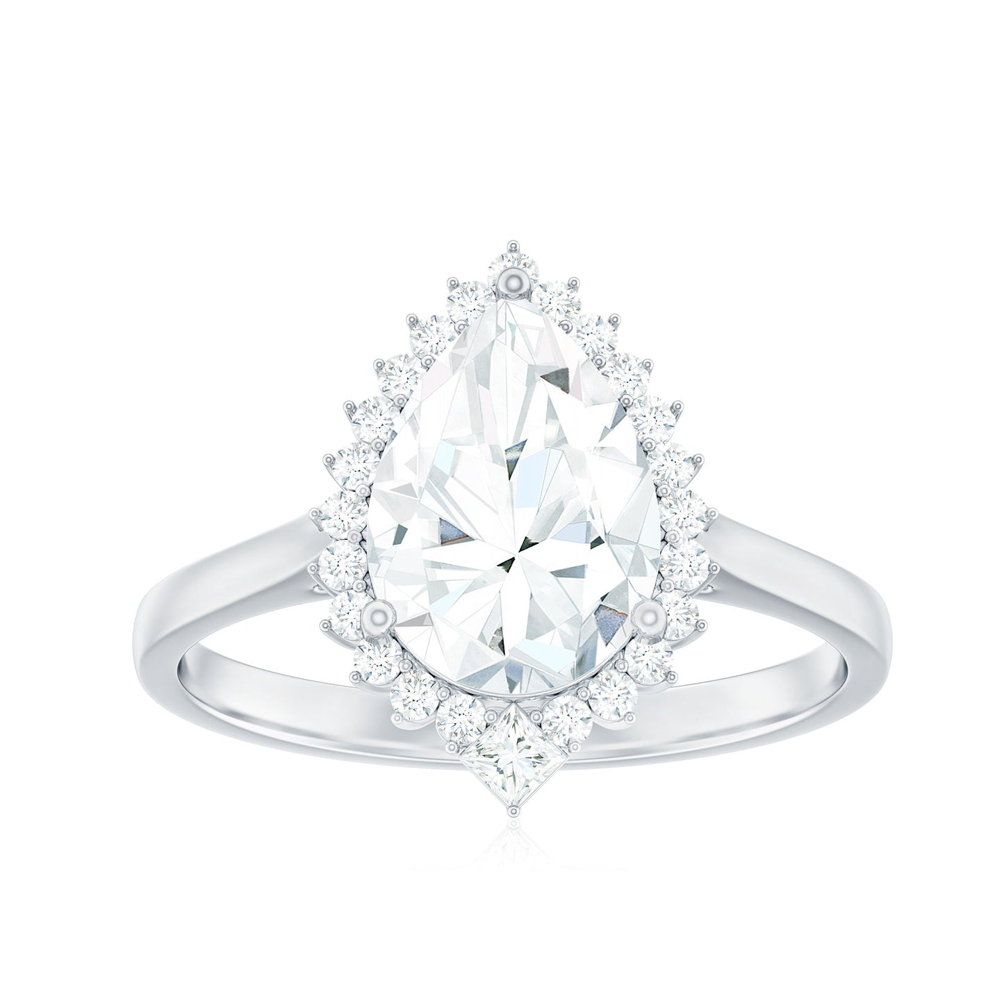 2.75 CT Pear Cut Zircon Cocktail Engagement Ring with Halo