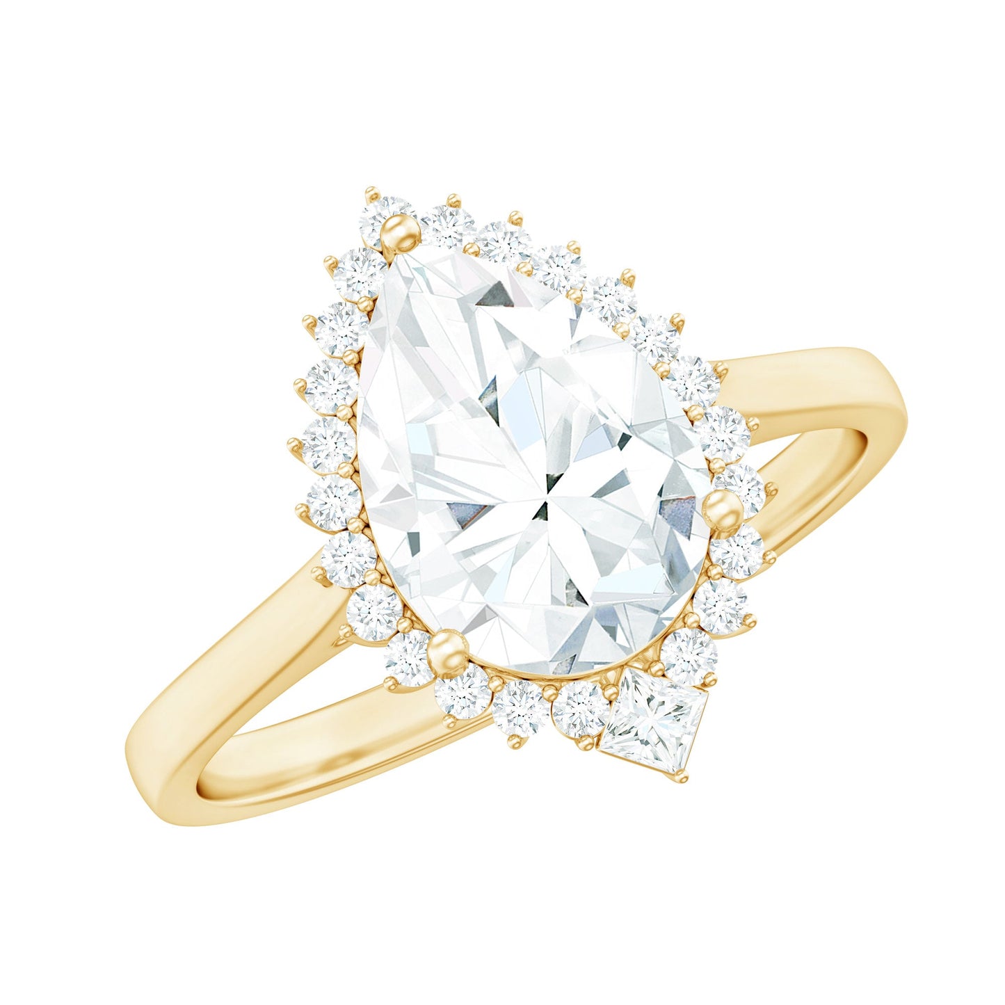 2.75 CT Pear Cut Zircon Cocktail Engagement Ring with Halo