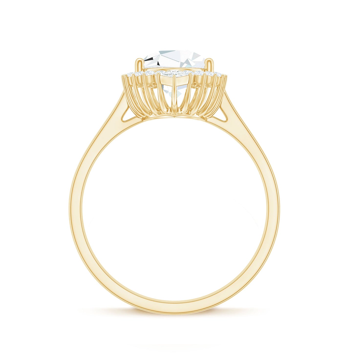 2.75 CT Pear Cut Zircon Cocktail Engagement Ring with Halo