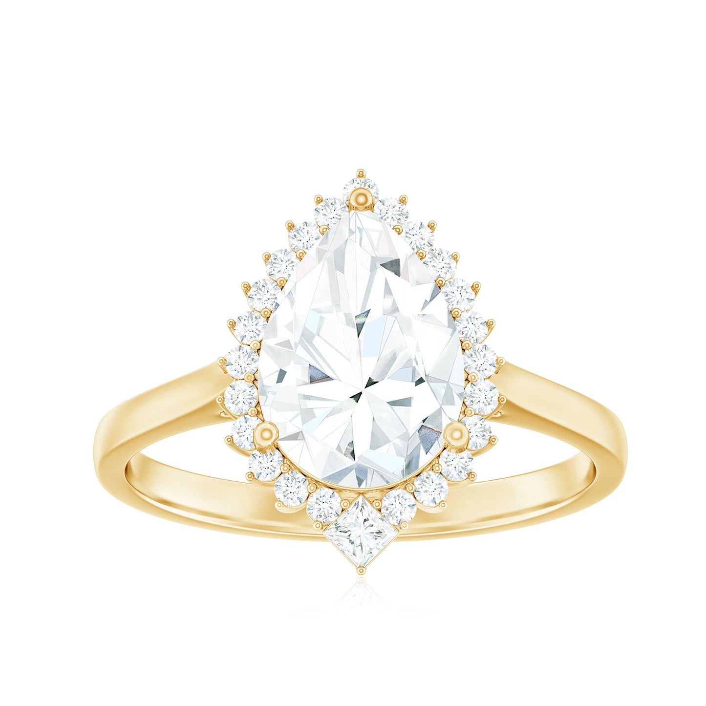 2.75 CT Pear Cut Zircon Cocktail Engagement Ring with Halo
