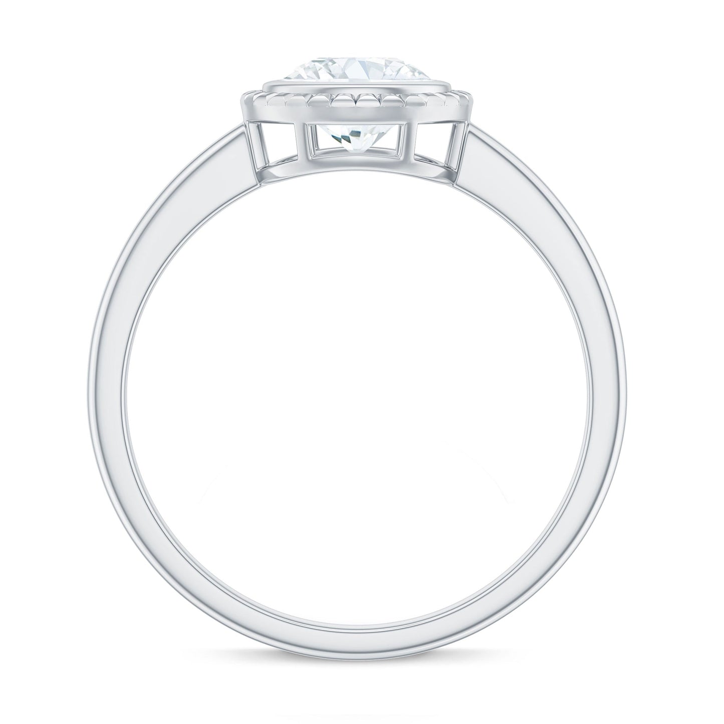 1 CT Round Cut Cubic Zirconia Solitaire Promise Ring in Bezel Setting