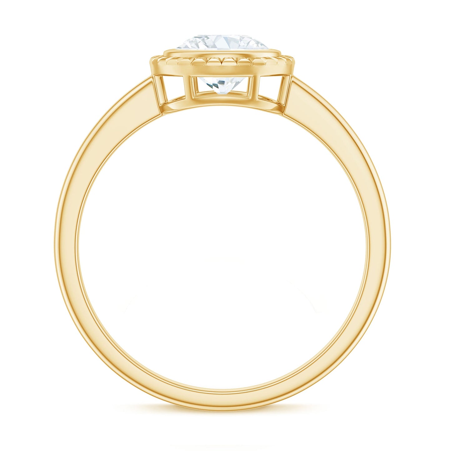 1 CT Round Cut Cubic Zirconia Solitaire Promise Ring in Bezel Setting