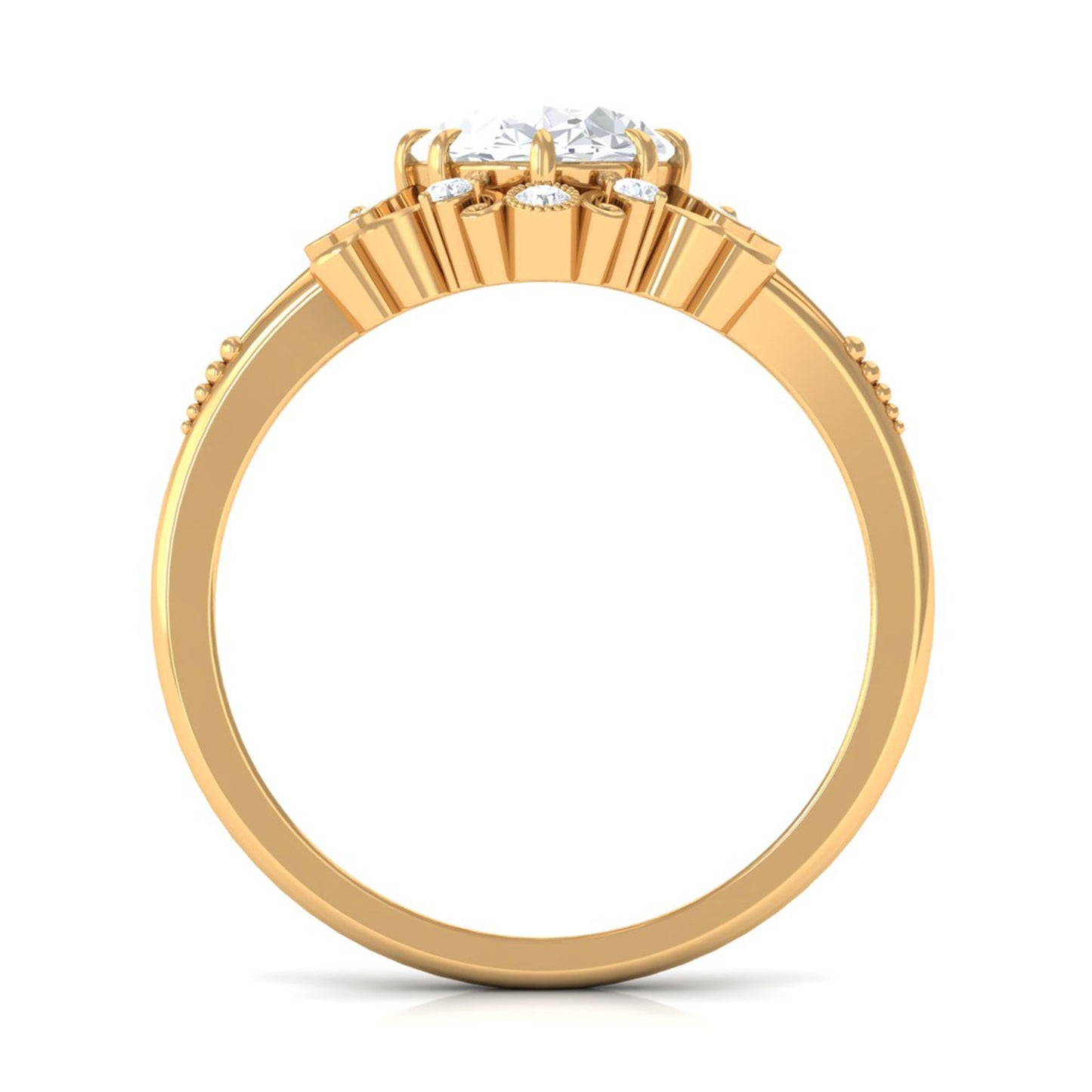 2 Carat Oval Cut Cubic Zirconia Vintage Inspired Engagement Ring