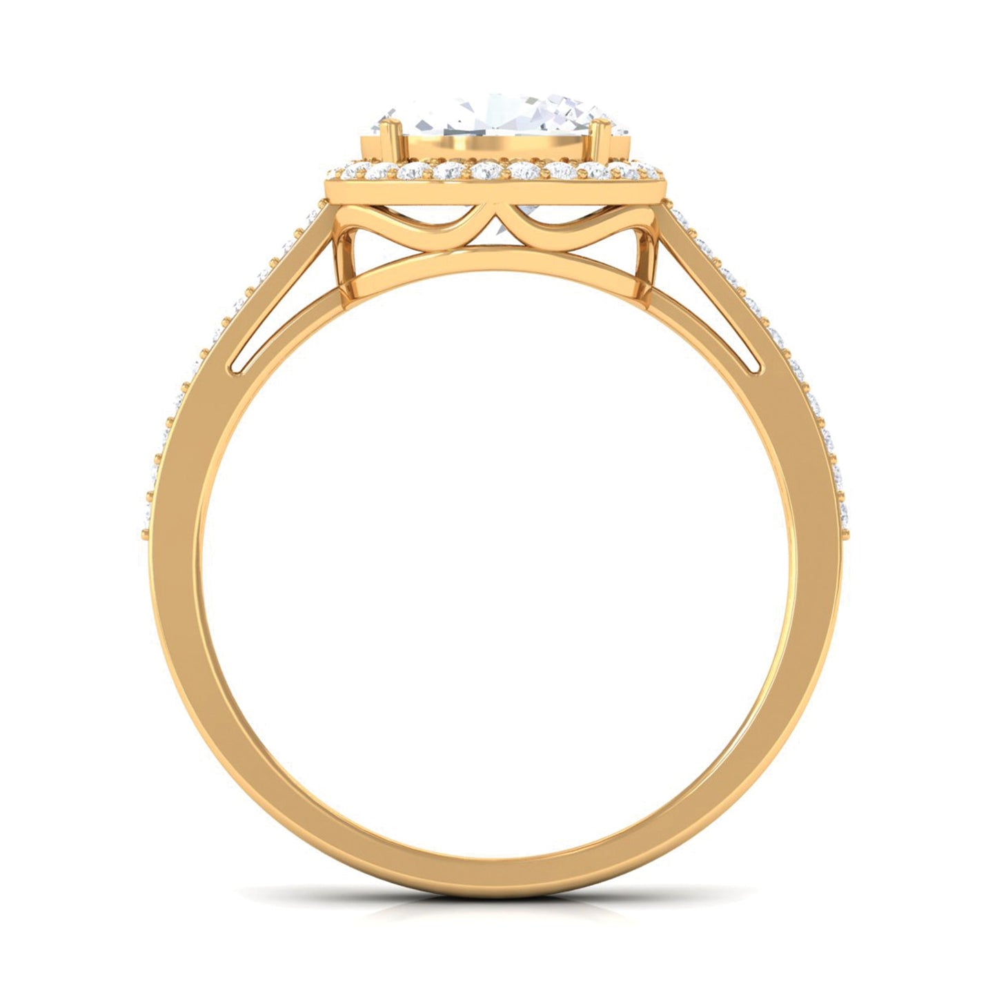 2.5 CT Oval Simulated Diamond East West Halo Engagement Ring
