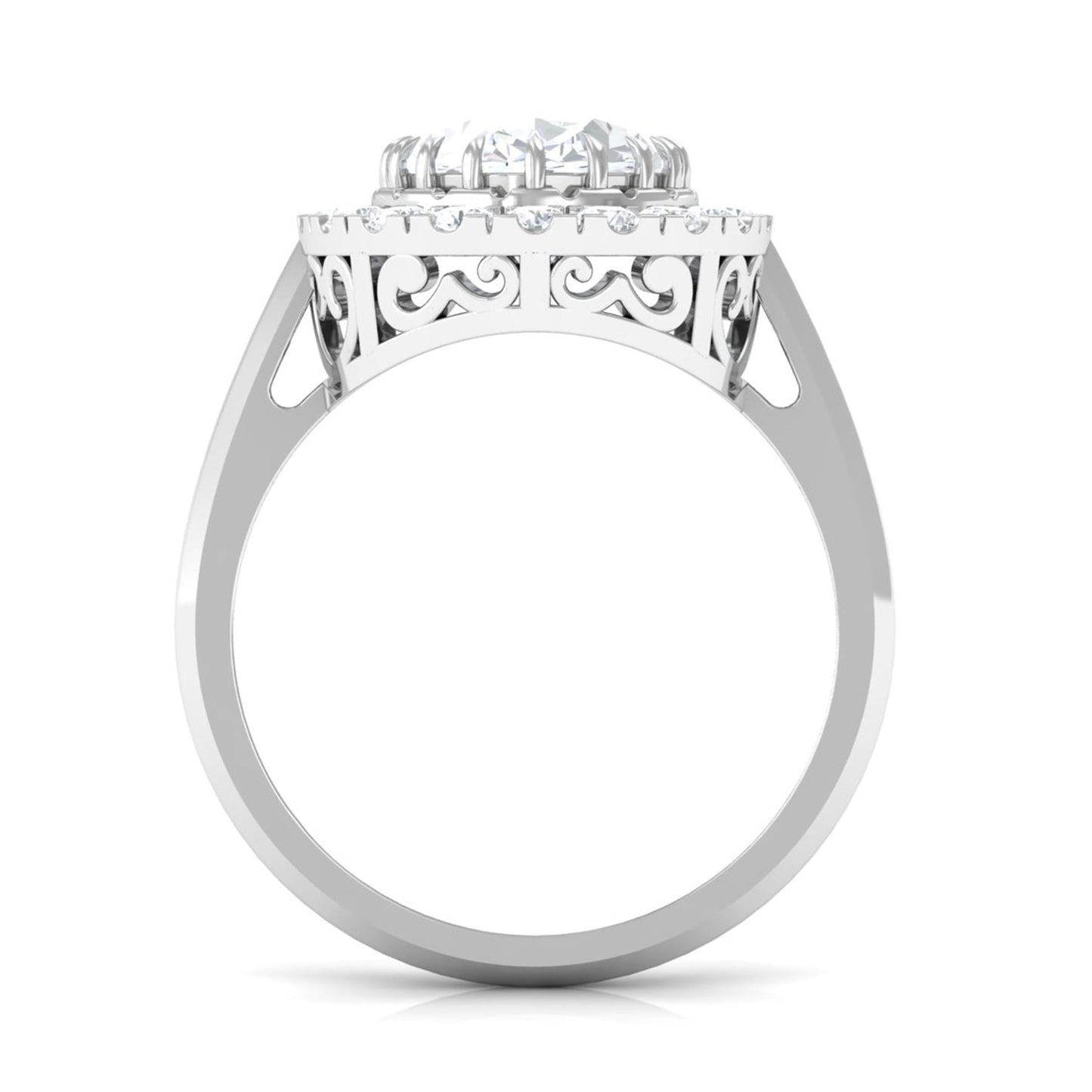 4.75 CT Vintage Style Oval Simulated Diamond Halo Engagement Ring