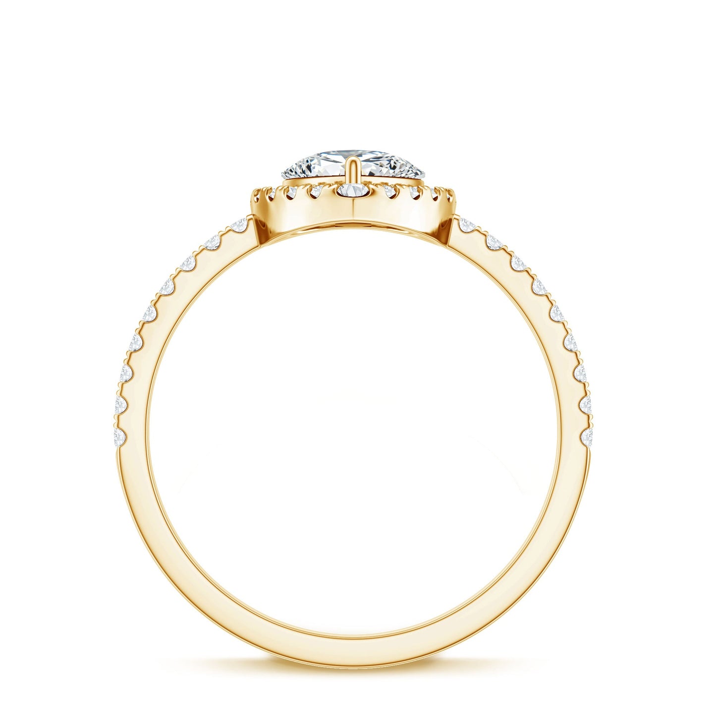 1.4 Carat Pear Shaped Simulated Diamond Halo Engagement Ring