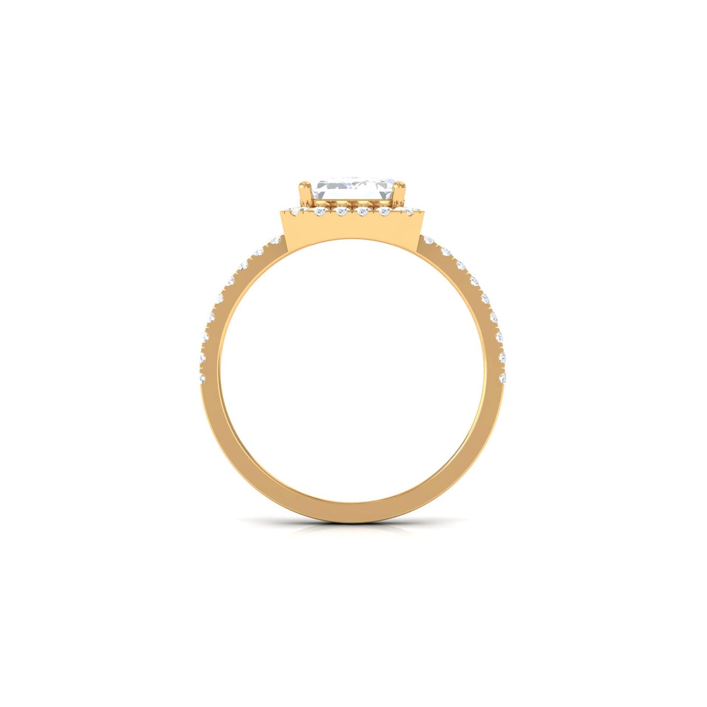 2.8 Carat Emerald Cut Cubic Zirconia Halo Engagement Ring