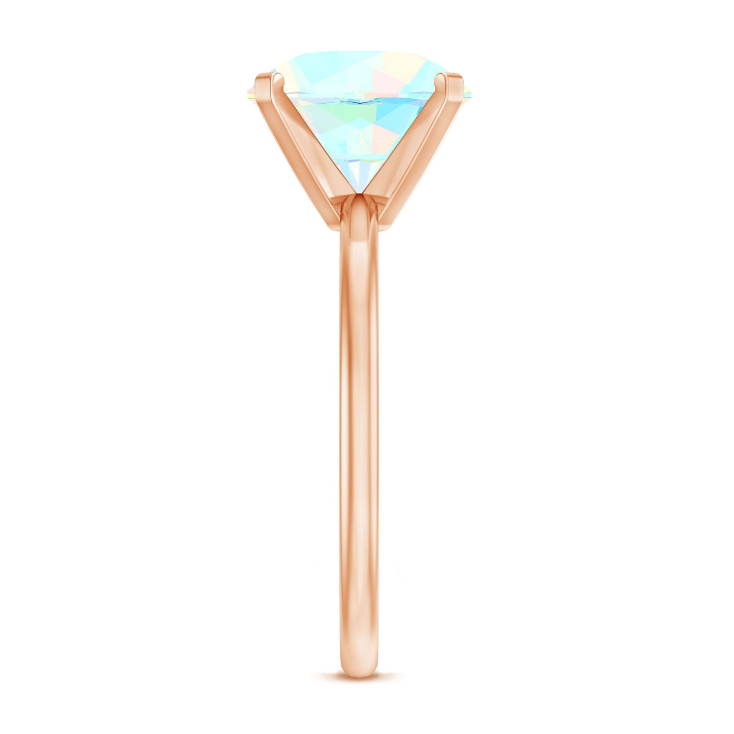 Classic 8mm Solitaire Ethiopian Opal October Birthstone Engagement Ring