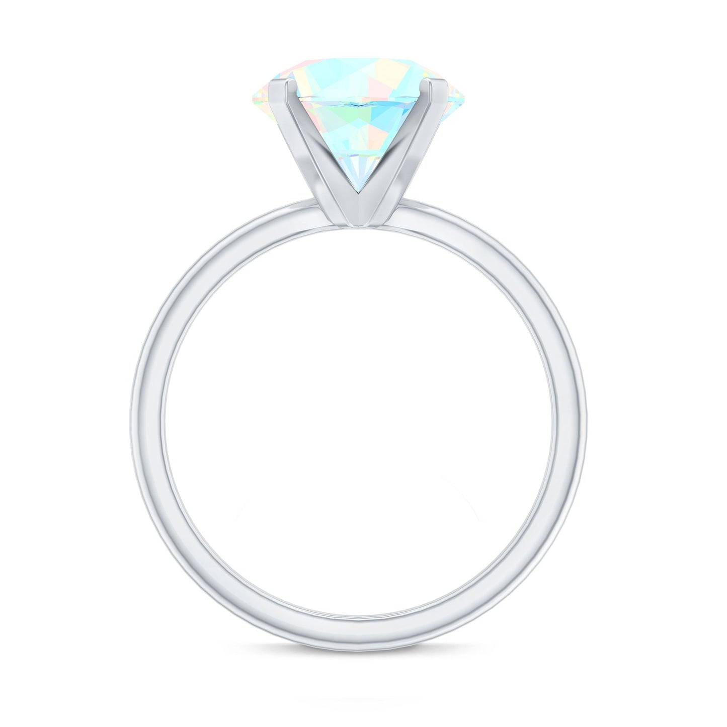 Classic 8mm Solitaire Ethiopian Opal October Birthstone Engagement Ring