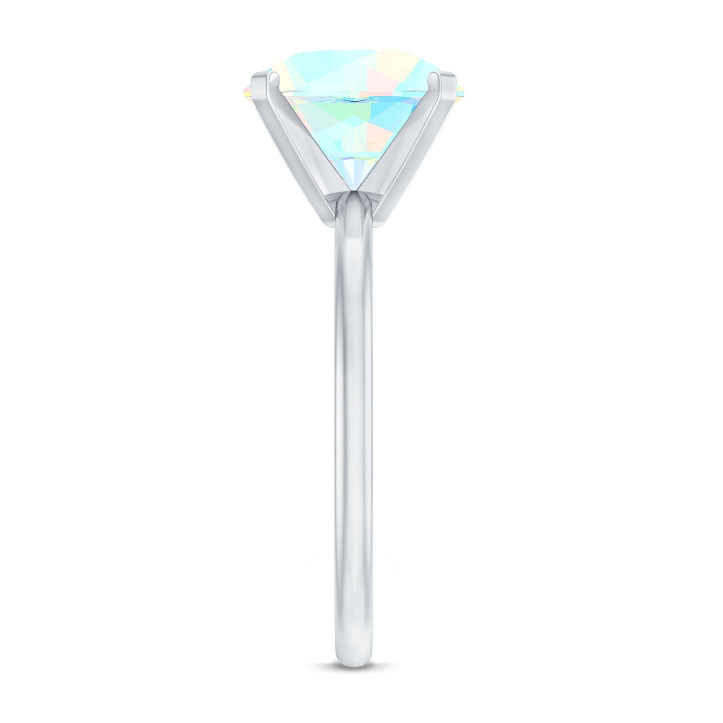 Classic 8mm Solitaire Ethiopian Opal October Birthstone Engagement Ring