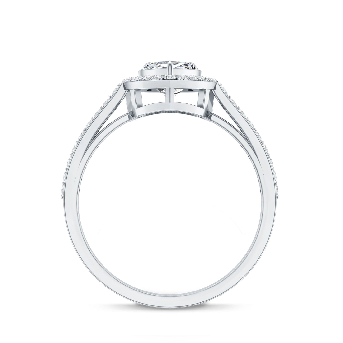 1.50 CT Heart Shape Cubic Zirconia Engagement Ring with Accent