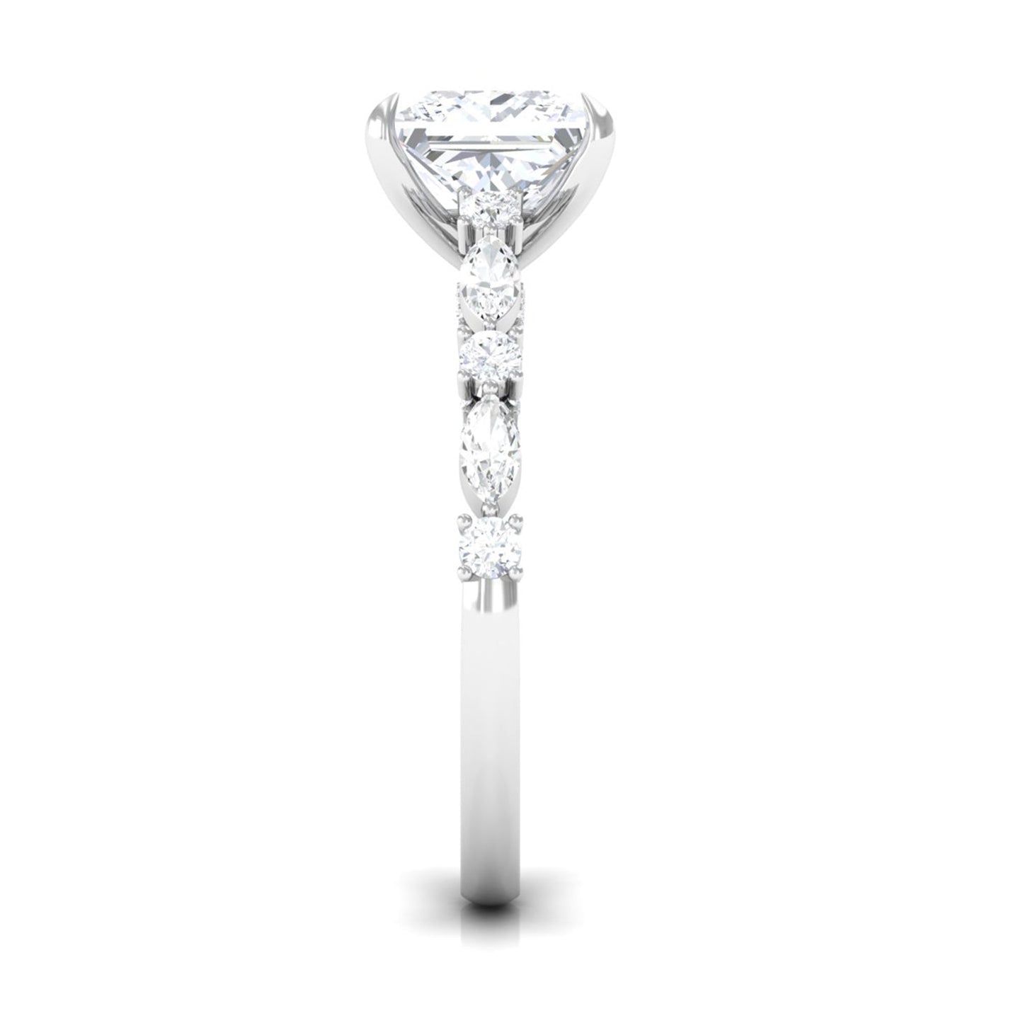 3 Carat Princess Cut Cubic Zirconia Designer Engagement Ring