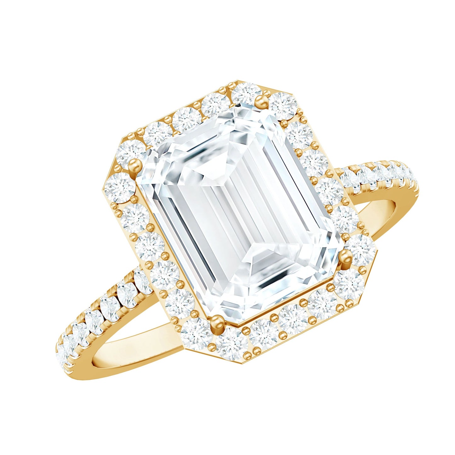 4.75 CT Octagon Cut Zircon Classic Engagement Ring