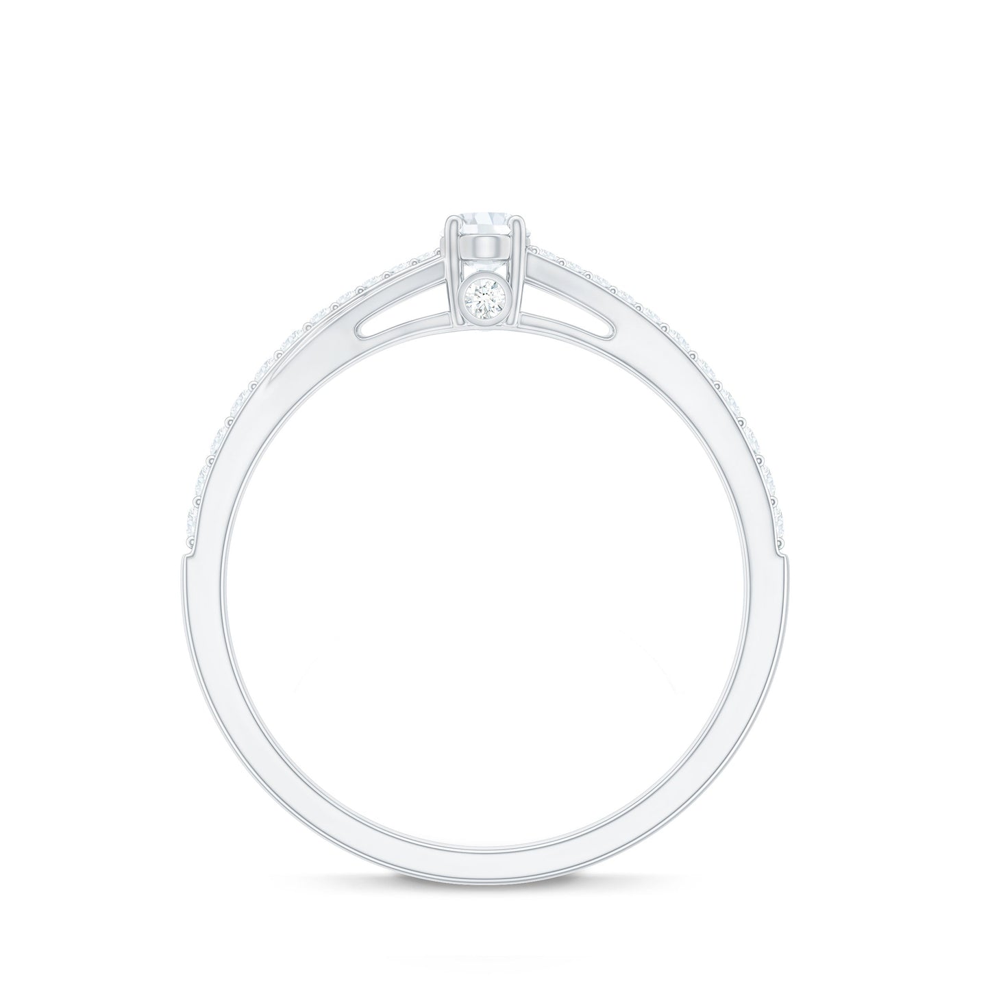 Minimal Split Shank Oval Simulated Diamond Engagement Ring