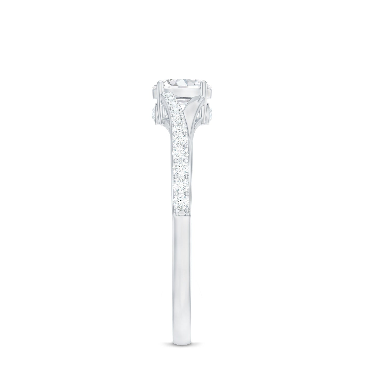 Minimal Split Shank Oval Simulated Diamond Engagement Ring