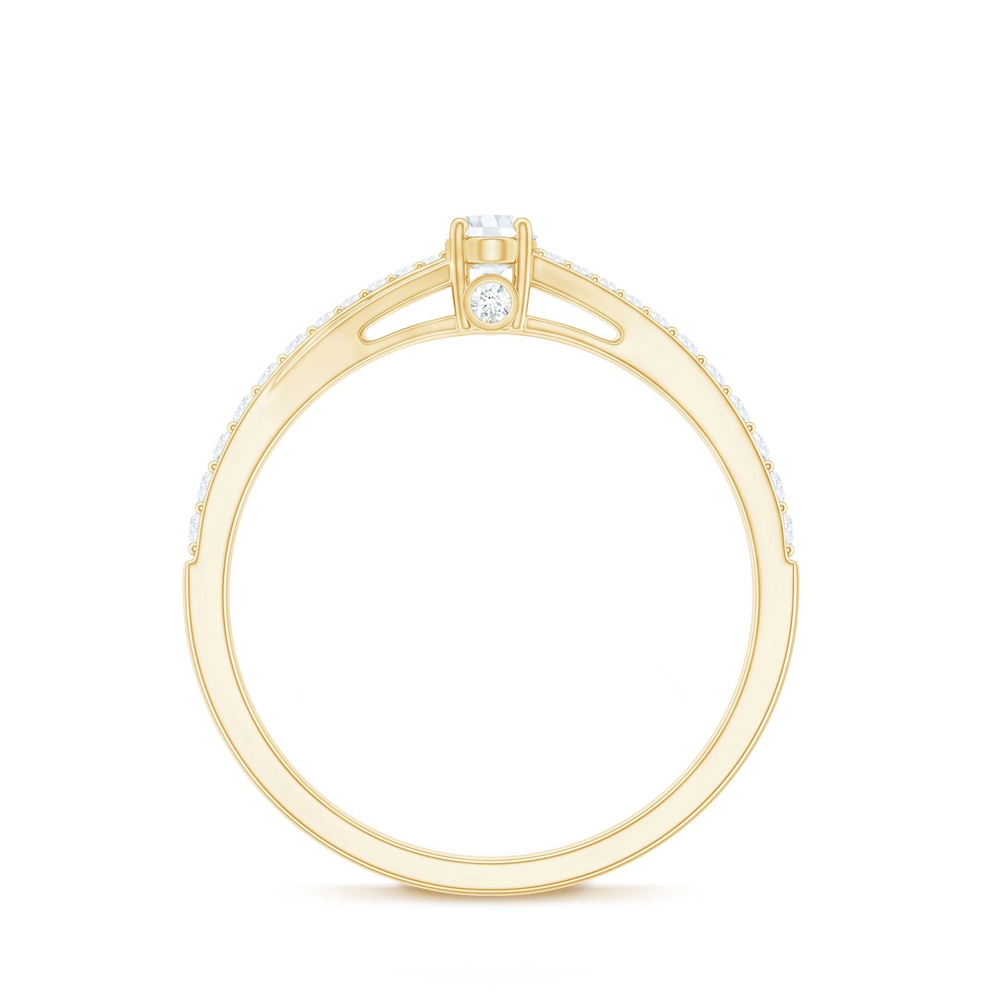 Minimal Split Shank Oval Simulated Diamond Engagement Ring