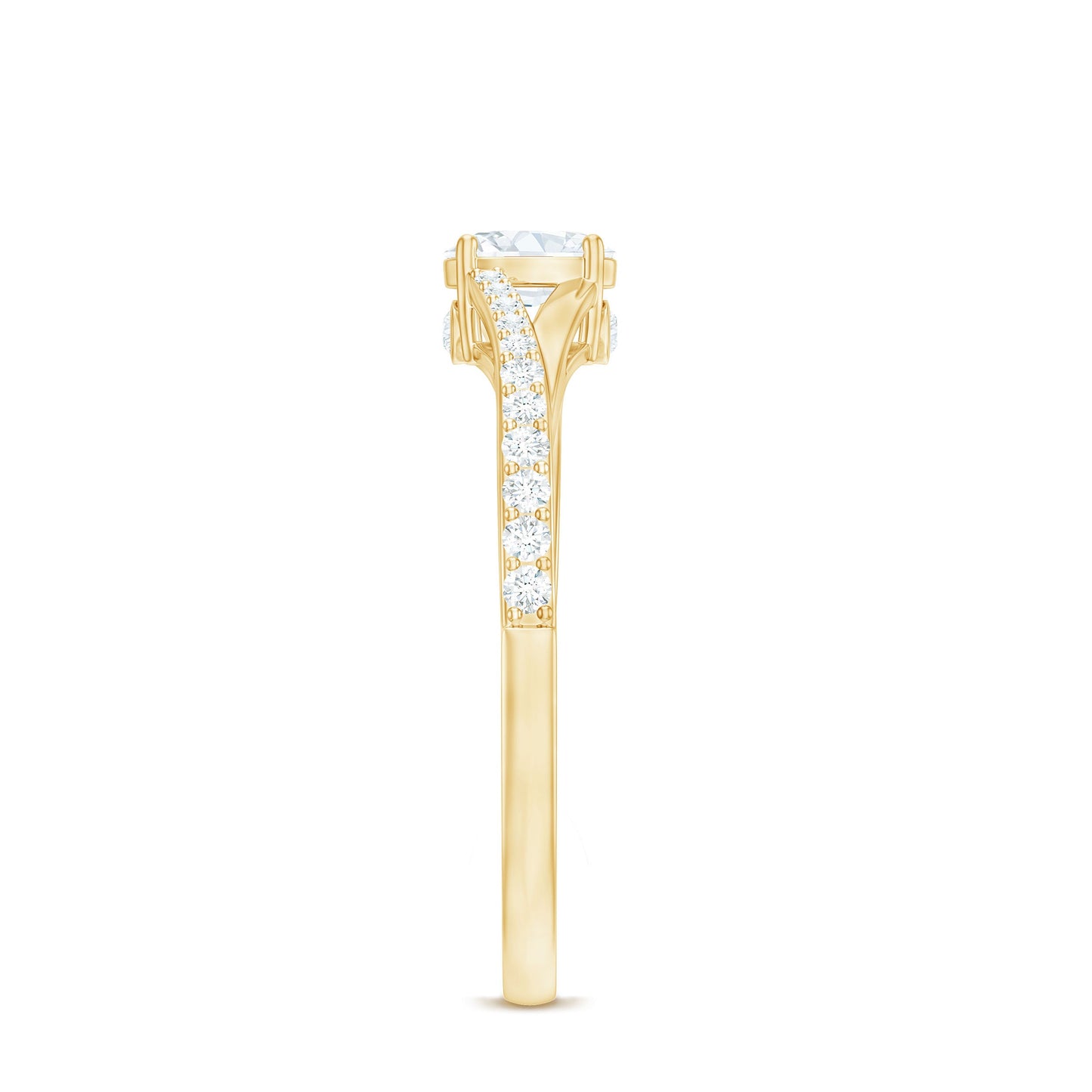 Minimal Split Shank Oval Simulated Diamond Engagement Ring