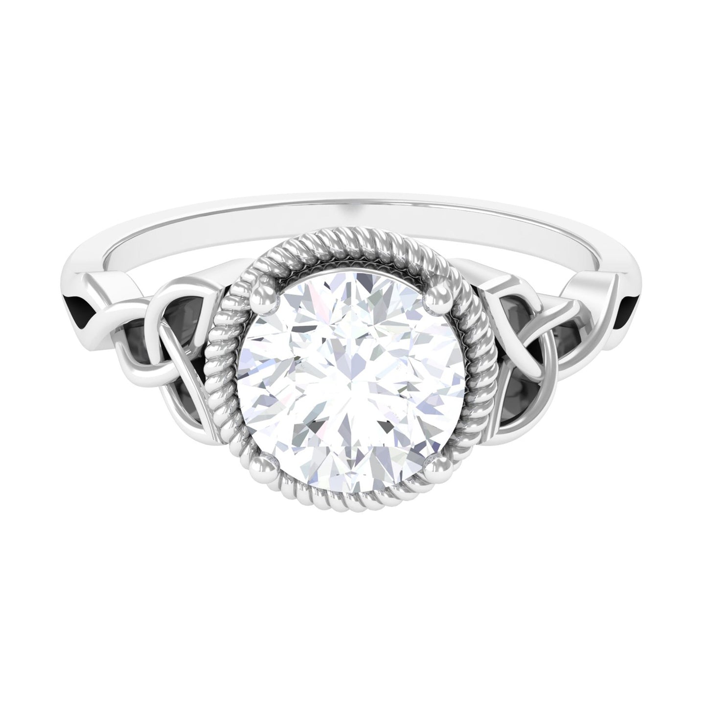 2 Carat Round Cut Cubic Zirconia Celtic Engagement Ring