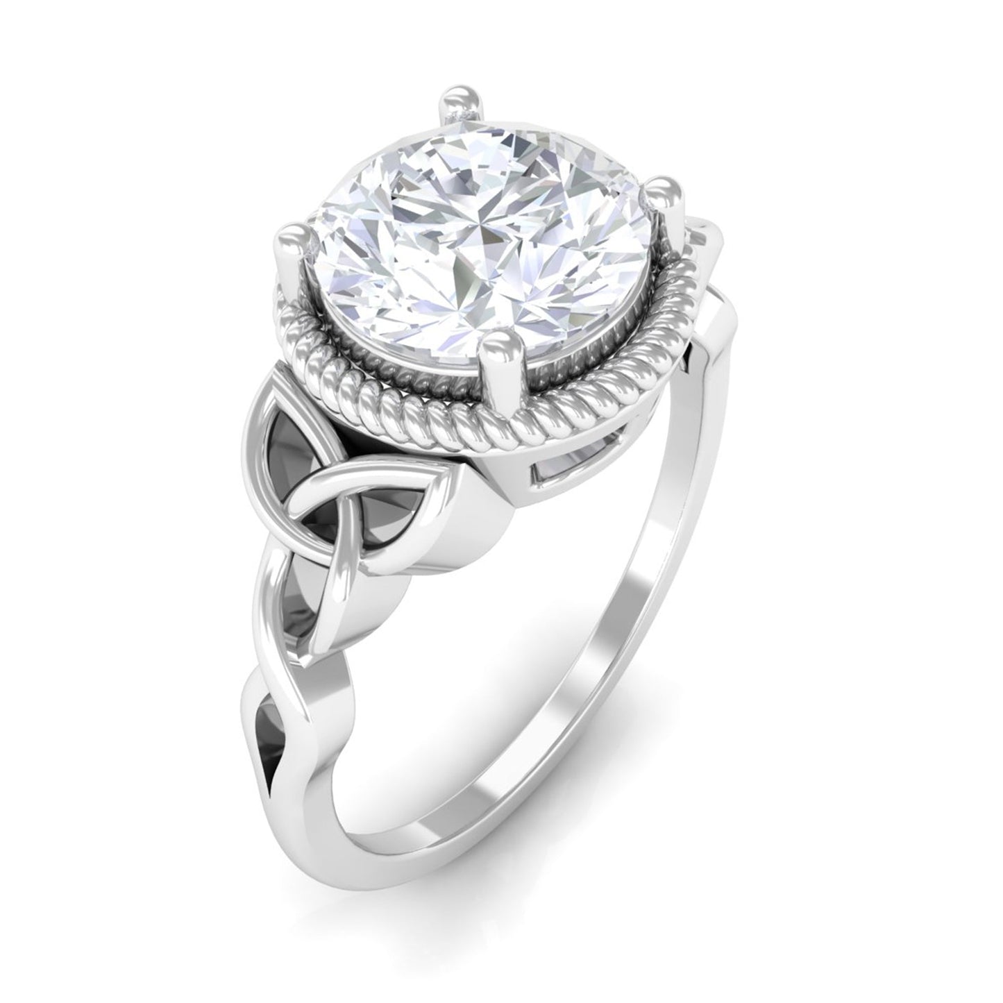2 Carat Round Cut Cubic Zirconia Celtic Engagement Ring